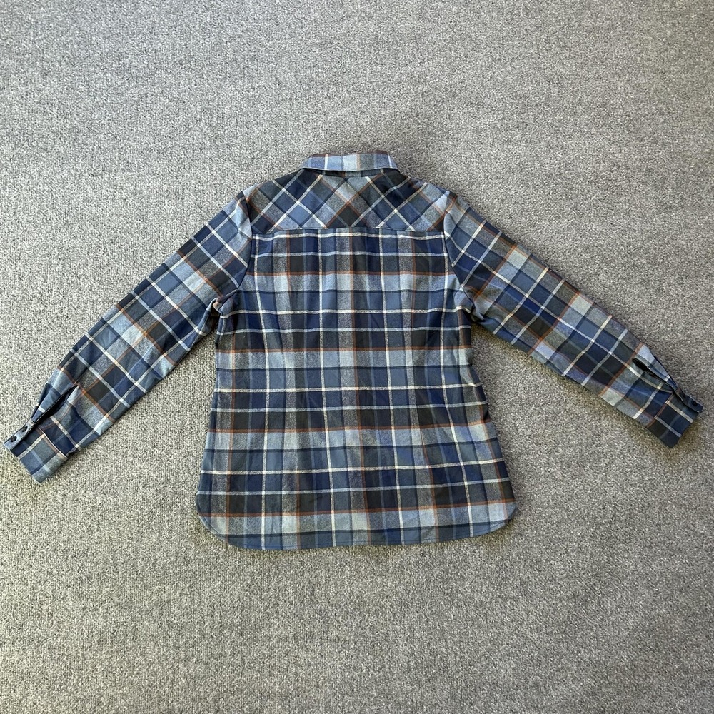Pendleton Shirt Womens‎ Large Blue Plaid Wool Flannel Button Up Long Sleeve - Picture 14 of 14
